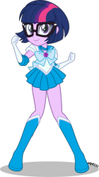 Size: 2233x4000 | Tagged: safe, artist:orin331, character:twilight sparkle, character:twilight sparkle (scitwi), species:eqg human, my little pony:equestria girls, absurd resolution, cute, female, geode of telekinesis, glasses, magical geodes, sailor mercury, sailor moon, simple background, solo, transparent background, twiabetes