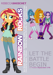 Size: 505x719 | Tagged: safe, artist:imperfectxiii, artist:limedazzle, character:adagio dazzle, character:aria blaze, character:sonata dusk, character:sunset shimmer, character:twilight sparkle, equestria girls:rainbow rocks, g4, my little pony: equestria girls, my little pony:equestria girls, credits, mean girls, movie poster, parody, poster, rebecca shoichet, the dazzlings, voice actors