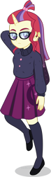 Size: 1318x4500 | Tagged: safe, artist:limedazzle, character:moondancer, my little pony:equestria girls, book, clothing, equestria girls-ified, female, glasses, horn, simple background, socks, solo, sweater, transparent background