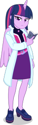 Size: 1387x4500 | Tagged: safe, artist:limedazzle, character:twilight sparkle, my little pony:equestria girls, clothing, female, horn, looking at you, simple background, skirt, solo, transparent background, unamused, wings