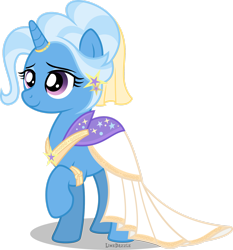 Size: 1920x2063 | Tagged: safe, artist:limedazzle, character:trixie, species:pony, alternate hairstyle, clothing, dress, female, simple background, solo, transparent background, vector, wedding dress