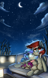 Size: 1600x2600 | Tagged: safe, artist:oofycolorful, oc, oc only, species:alicorn, species:pegasus, species:pony, moon, night, stars