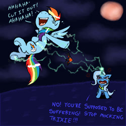 Size: 800x800 | Tagged: safe, artist:ichibangravity, character:rainbow dash, character:trixie, episode:magic duel, g4, my little pony: friendship is magic, alicorn amulet, tickling