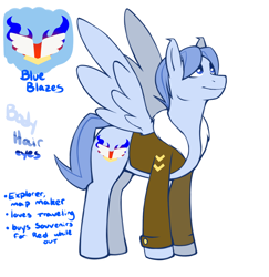 Size: 1280x1317 | Tagged: safe, artist:redintravenous, oc, oc only, oc:blue blazes, clothing, jacket, reference sheet, solo