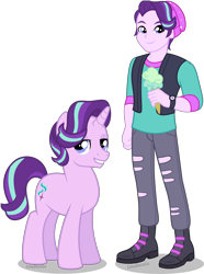 Size: 3346x4500 | Tagged: safe, artist:limedazzle, character:starlight glimmer, species:pony, species:unicorn, g4, my little pony:equestria girls, spoiler:eqg specials, equestria guys, food, human ponidox, ice cream, male, ponidox, rule 63, self ponidox, simple background, stallion, stellar gleam, transparent background, vector