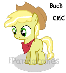 Size: 624x684 | Tagged: safe, artist:ipandacakes, oc, oc only, oc:lil' buck, parent:applejack, parent:flim, parents:flimjack, species:earth pony, species:pony, g4, earth pony oc, offspring, simple background, solo, transparent background
