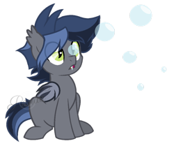 Size: 832x694 | Tagged: safe, artist:ipandacakes, oc, oc only, oc:cloud shade, species:bat pony, g4, bat pony oc, bat wings, bubble, simple background, solo, transparent background, wings