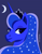 Size: 2550x3300 | Tagged: safe, artist:samoht-lion, character:princess luna, species:alicorn, species:pony, g4, bust, crescent moon, female, limited palette, mare, moon, portrait, solo