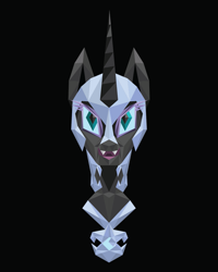 Size: 1201x1500 | Tagged: safe, artist:samoht-lion, character:nightmare moon, character:princess luna, species:alicorn, species:pony, g4, black background, bust, female, low poly, mare, simple background, solo