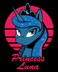 Size: 2400x3000 | Tagged: safe, artist:samoht-lion, character:princess luna, species:alicorn, species:pony, g4, bust, female, mare, portrait, solo, synthwave