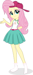 Size: 2631x5973 | Tagged: safe, artist:punzil504, edit, editor:grapefruitface, character:fluttershy, species:eqg human, g4, my little pony:equestria girls, 90s grunge fluttershy, cap, clothing, female, hat, simple background, socks, solo, transparent background, vector