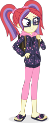 Size: 3068x7748 | Tagged: safe, artist:punzil504, character:moondancer, species:eqg human, g4, my little pony:equestria girls, absurd resolution, backpack, clothing, equestria girls-ified, feet, female, glasses, grin, leggings, pants, sandals, simple background, smiling, solo, transparent background