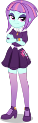 Size: 1403x4500 | Tagged: safe, artist:limedazzle, part of a set, character:sunny flare, species:eqg human, g4, my little pony:equestria girls, absurd resolution, casual, clothing, crossed arms, female, high heels, lidded eyes, looking at you, new version, shoes, simple background, smiling, solo, transparent background, zettai ryouiki