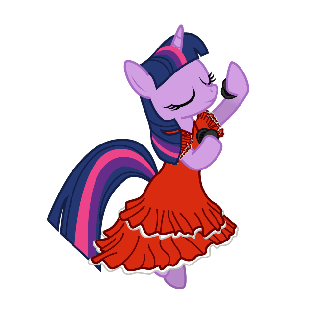 Size: 639x639 | Tagged: safe, artist:gutovi, character:twilight sparkle, species:pony, episode:magical mystery cure, g4, my little pony: friendship is magic, animated, beautiful, bipedal, castanets, clothing, cute, dancing, dress, female, flamenco, solo, twiabetes