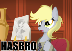 Size: 1000x706 | Tagged: safe, artist:equestria-prevails, character:derpy hooves, my little pony:equestria girls, ancient aliens, are equestrian girls human?, clothing, equestria girls drama, equestria girls plus, giorgio a. tsoukalos, image macro, skirt