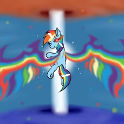 Size: 800x800 | Tagged: safe, artist:ichibangravity, character:rainbow dash, colored wings, epic, glowing eyes, multicolored wings, rainbow wings