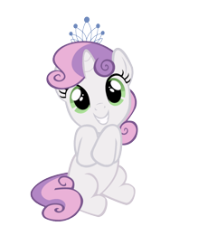 Size: 900x1029 | Tagged: dead source, safe, artist:kuren247, artist:purezparity, character:sweetie belle, species:pony, species:unicorn, accessory theft, cute, diasweetes, female, filly, simple background, tiara, transparent background, vector