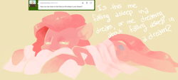 Size: 1280x579 | Tagged: dead source, safe, artist:dhui, character:pinkie pie, sleeping, tired pie