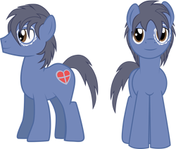Size: 1000x848 | Tagged: safe, artist:mlp-silver-quill, oc, oc only, oc:clutterstep, species:earth pony, species:pony, birthmark, blue, heart, male, stallion