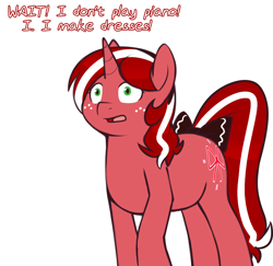 Size: 1062x1032 | Tagged: safe, artist:redintravenous, oc, oc only, oc:red ribbon, tail bow, tumblr