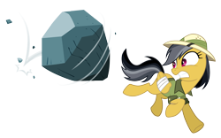 Size: 2400x1500 | Tagged: safe, artist:equestria-prevails, character:daring do, character:tom, species:pegasus, species:pony, g4, bandage, crossover, female, indiana jones, looking back, mare, parody, running, simple background, transparent background