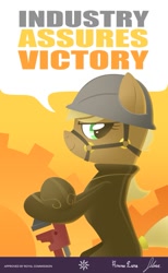 Size: 701x1139 | Tagged: safe, artist:equestria-prevails, oc, oc only, industry, poster, propaganda, solo, wrench