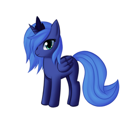Size: 750x750 | Tagged: safe, artist:mewball, character:princess luna, species:alicorn, species:pony, g4, cute, female, filly, foal, hair over one eye, simple background, solo, transparent background, woona