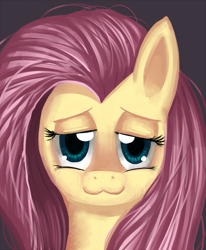 Size: 675x819 | Tagged: safe, artist:mewball, character:fluttershy, species:pegasus, species:pony, g4, :3, bust, female, looking at you, mare, solo
