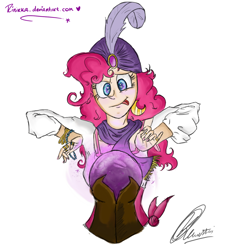 Size: 1300x1300 | Tagged: safe, artist:rinikka, character:pinkie pie, friendship is witchcraft, fortune teller, gypsy pie, humanized, romani, tongue out