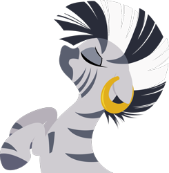 Size: 1057x1077 | Tagged: safe, artist:rariedash, character:zecora, species:pony, species:zebra, bust, eyes closed, fanfic, fanfic art, female, floppy ears, hooves, lineless, mare, profile, simple background, solo, transparent background