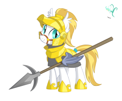 Size: 2500x2061 | Tagged: safe, artist:equestria-prevails, oc, oc only, oc:florence, species:bat pony, species:pony, armor, helmet, hoof shoes, royal guard, simple background, solo, spear, transparent background