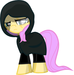 Size: 8000x8113 | Tagged: safe, artist:sharpieboss, character:fluttershy, species:pegasus, species:pony, absurd resolution, cloak, clothing, female, hood, hooded cape, simple background, solo, standing, transparent background