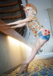Size: 628x900 | Tagged: safe, artist:rose0fmay, character:applejack, species:human, clothing, cosplay, daisy dukes, irl, irl human, photo, solo