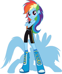 Size: 905x1080 | Tagged: safe, artist:rariedash, character:rainbow dash, my little pony:equestria girls, alternate design, clothing, compression shorts, female, solo