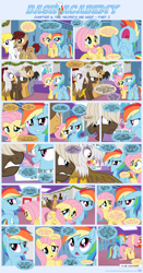 Size: 1155x2209 | Tagged: safe, artist:sorcerushorserus, character:dumbbell, character:fluttershy, character:gilda, character:hoops, character:princess celestia, character:quarterback, character:rainbow dash, species:griffon, species:pegasus, species:pony, comic:dash academy, comic, douchebag, female, male, mare, score, semi-grimdark series, stallion, suggestive series