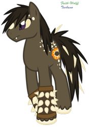 Size: 531x759 | Tagged: safe, artist:faith-wolff, species:earth pony, species:pony, fanfic:the bridge, anguirus, godzilla (series), kaiju pony, male, ponified, simple background, slit pupils, solo, spikes, stallion, transparent background