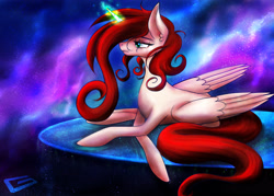 Size: 4200x3000 | Tagged: safe, artist:snickerlewdles, oc, oc only, oc:gingersnaps, species:alicorn, species:pony, g4, magic, solo