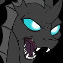 Size: 128x128 | Tagged: safe, artist:tf-sential, species:changeling, g4, fangs, icon, picture for breezies, solo