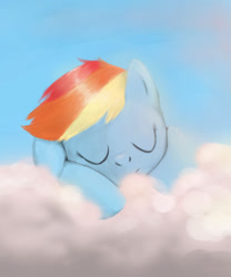 Size: 1051x1266 | Tagged: safe, artist:anticular, character:rainbow dash, species:pegasus, species:pony, cloud, female, mare, sleeping, solo
