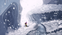 Size: 1920x1080 | Tagged: safe, artist:hierozaki, character:scootaloo, species:pegasus, species:pony, clothing, female, scarf, snow, snowfall, solo
