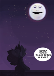 Size: 500x700 | Tagged: safe, artist:ask-the-austallion, artist:herny, character:princess luna, luna-afterdark, ask, balcony, bear in the big blue house, crossover, cute, dialogue, female, moon, solo, speech bubble, tumblr