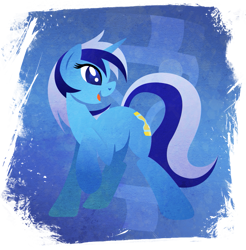 Size: 901x916 | Tagged: safe, artist:rariedash, character:minuette, species:pony, species:unicorn, cutie mark, cutie mark background, female, hooves, horn, lineless, mare, open mouth, raised hoof, solo