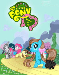 Size: 1782x2285 | Tagged: safe, artist:jucamovi1992, character:fluttershy, character:pinkie pie, character:rarity, oc, oc:dorothy, crossover, dorothy gale, parody, ponified, the wizard of oz, toto