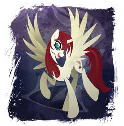 Size: 901x916 | Tagged: safe, artist:rariedash, oc, oc only, oc:fausticorn, species:alicorn, species:pony, cutie mark, cutie mark background, female, hooves, horn, lauren faust, lineless, mare, open mouth, solo, spread wings, wings