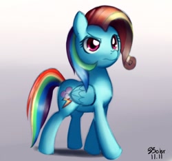 Size: 1000x936 | Tagged: safe, artist:solar-slash, character:rainbow dash, species:pegasus, species:pony, alternate hairstyle, fabulous, female, frown, hilarious in hindsight, rainbow dash is not amused, rainbow fash, rarity hair, solo, unamused