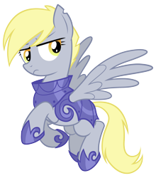 Size: 2200x2500 | Tagged: safe, artist:equestria-prevails, character:derpy hooves, species:pegasus, species:pony, g4, armor, epic derpy, female, high res, looking back, mare, royal guard armor, simple background, solo, spread wings, transparent background, wings