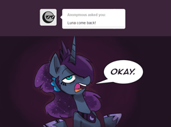 Size: 879x653 | Tagged: safe, artist:herny, character:princess luna, luna-afterdark, alternate hairstyle, female, ponytail, scrunchie, solo, tumblr
