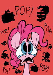 Size: 1280x1812 | Tagged: safe, artist:joeywaggoner, character:pinkie pie, episode:too many pinkie pies, g4, my little pony: friendship is magic, death, diane, massacre, murder, pinkie clone, pinkie clone debate, scene interpretation, teary eyes, the clone that got away