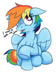 Size: 704x900 | Tagged: safe, artist:mistydash, character:rainbow dash, bat ponified, cute little fangs, female, floppy ears, rainbowbat, simple background, solo, tongue out, transparent background