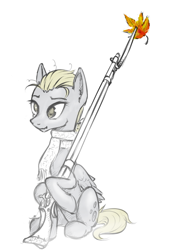 Size: 476x704 | Tagged: safe, artist:madhotaru, character:derpy hooves, species:pegasus, species:pony, bayonet, female, gun, mare, musket, scrunchy face, solo